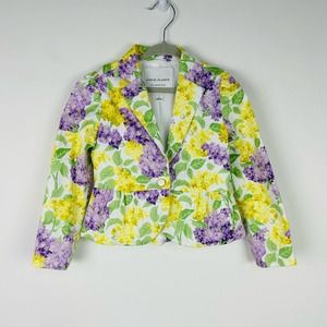 Janie & Jack Yellow Purple Floral Blazer Jacket Little Girls Size 4
